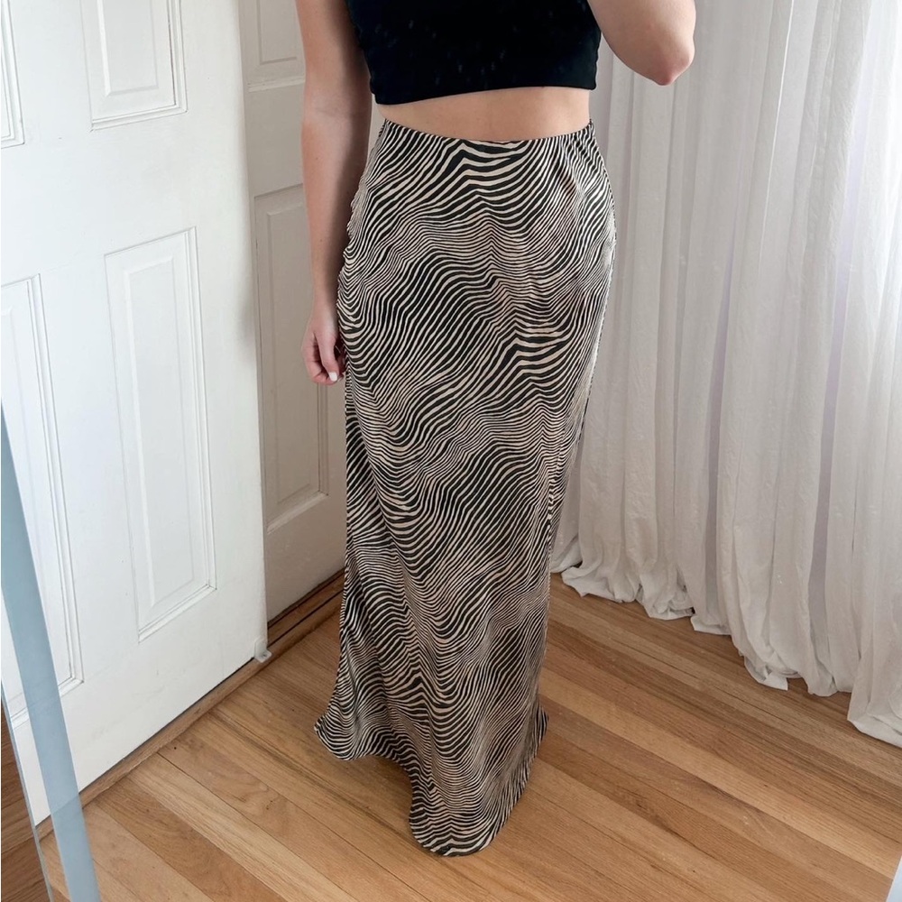 Zara black and white maxi skirt